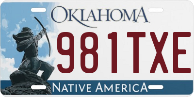 OK license plate 981TXE