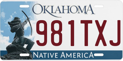 OK license plate 981TXJ