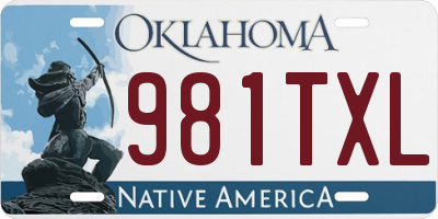 OK license plate 981TXL