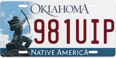 OK license plate 981UIP