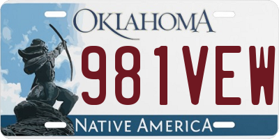 OK license plate 981VEW