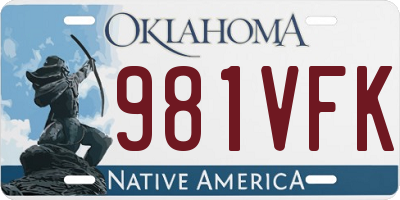 OK license plate 981VFK