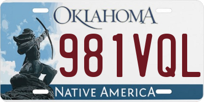 OK license plate 981VQL
