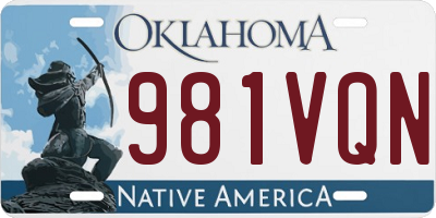 OK license plate 981VQN