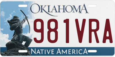 OK license plate 981VRA