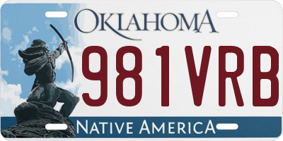 OK license plate 981VRB