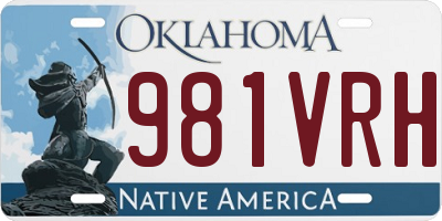 OK license plate 981VRH