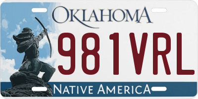 OK license plate 981VRL