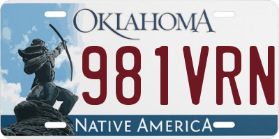 OK license plate 981VRN