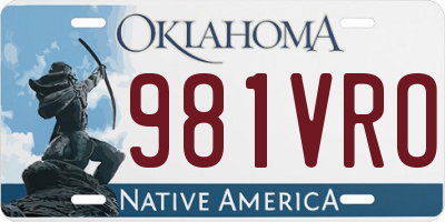 OK license plate 981VRO