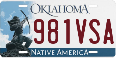 OK license plate 981VSA