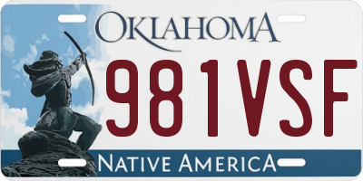 OK license plate 981VSF