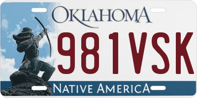 OK license plate 981VSK