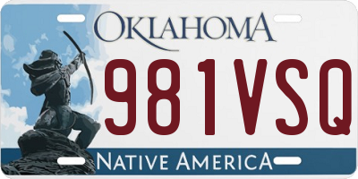 OK license plate 981VSQ