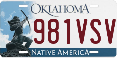 OK license plate 981VSV