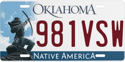 OK license plate 981VSW