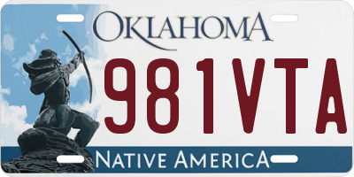 OK license plate 981VTA