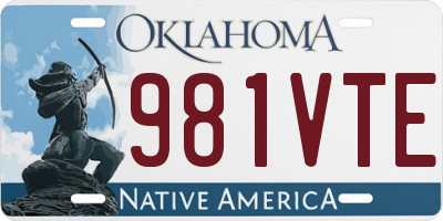 OK license plate 981VTE