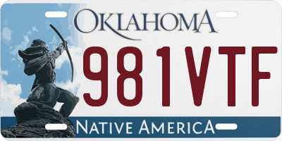 OK license plate 981VTF