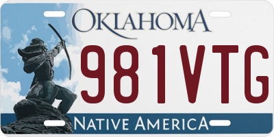 OK license plate 981VTG