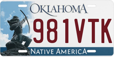 OK license plate 981VTK