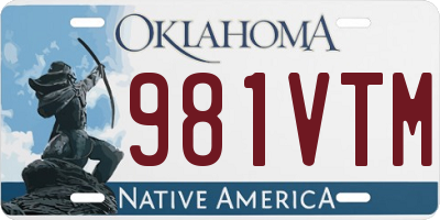 OK license plate 981VTM