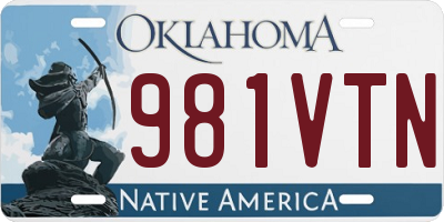 OK license plate 981VTN