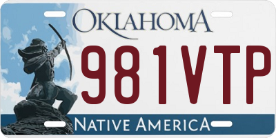 OK license plate 981VTP