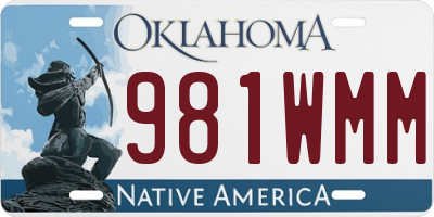 OK license plate 981WMM
