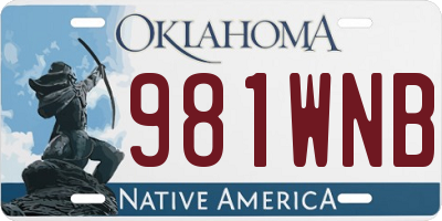 OK license plate 981WNB