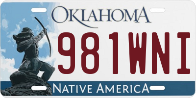 OK license plate 981WNI