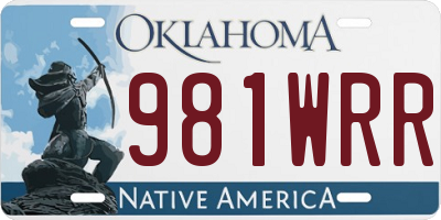 OK license plate 981WRR