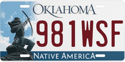 OK license plate 981WSF