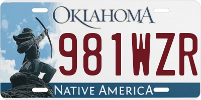 OK license plate 981WZR