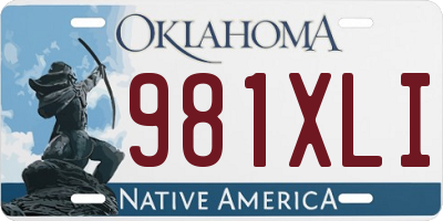 OK license plate 981XLI