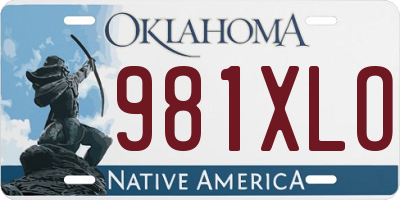 OK license plate 981XLO