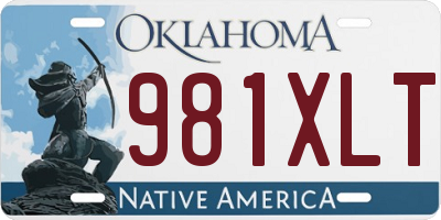 OK license plate 981XLT
