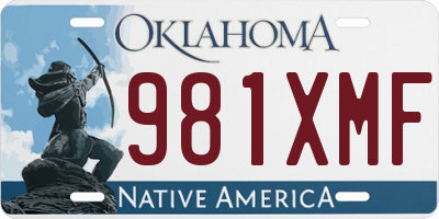 OK license plate 981XMF