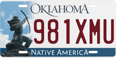 OK license plate 981XMU