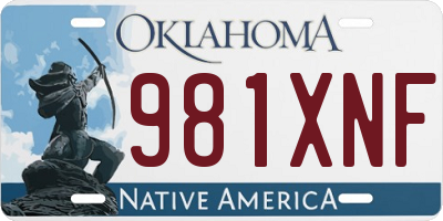 OK license plate 981XNF