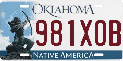 OK license plate 981XOB