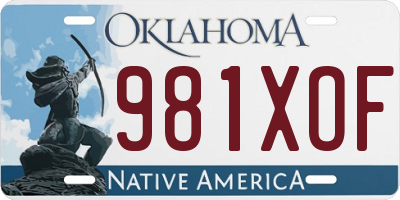 OK license plate 981XOF