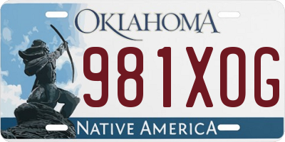 OK license plate 981XOG