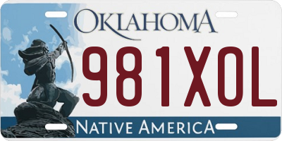 OK license plate 981XOL