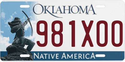 OK license plate 981XOO