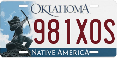 OK license plate 981XOS