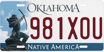 OK license plate 981XOU