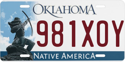 OK license plate 981XOY