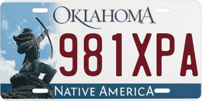 OK license plate 981XPA