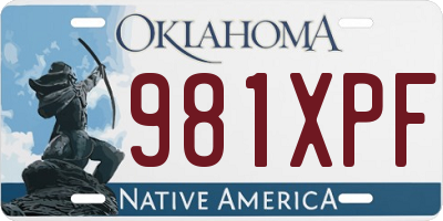 OK license plate 981XPF